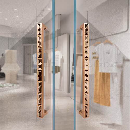 新中式酒店大门拉手仿古铜实木酒店会议室包间玻璃门把手门拉手