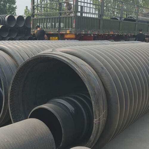 hdpe双壁波纹管大口径聚乙烯钢带缠绕管克拉壁钢带增强螺旋中空管