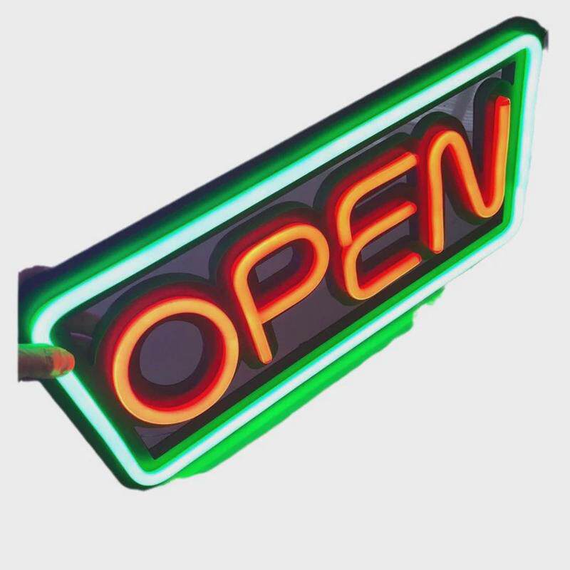 LED室内装饰广告牌软灯带霓虹灯营业中OPEN灯牌电商现货供应