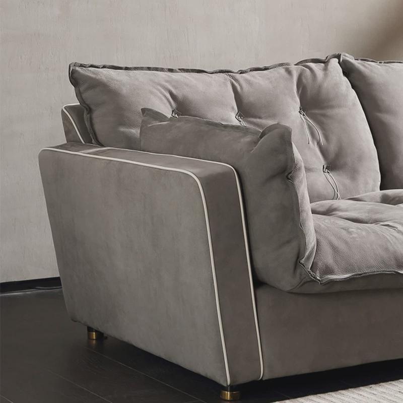 索伦托沙发拉线客厅意式极简沙发大平层设计师款磨砂皮沙发