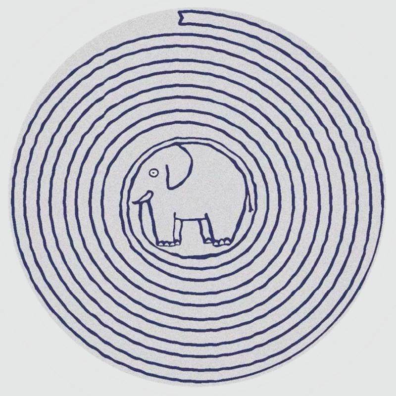 ins可爱儿童房圆形地毯设计师创意大象卧室床边地毯书桌椅子地垫