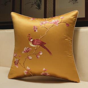 新中式抱枕靠垫中国风沙发客厅靠枕套护腰靠背垫大号办公室腰枕含