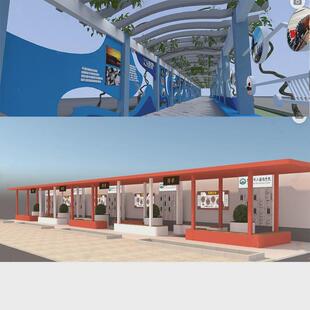 户外校园文化长廊现代景观廊架造型打卡架长廊宣传栏网红廊廊架