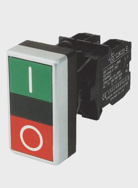 启动停止按钮双色双位带灯红绿cjk22双位按钮复位按钮