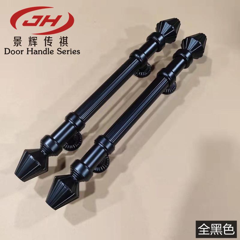 欧式仿古酒店大门拉手古铜色玻璃门把手黑色加厚不锈钢木门拉手