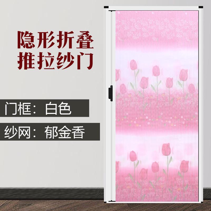 折叠纱门推拉式家用铝合金纱窗夏季通风隐形沙门阳台家用防蚊门帘