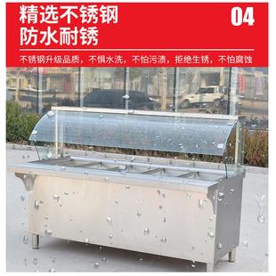 小吃店不锈钢玻璃罩保温柜蒸菜台保温台 保温售饭台现货快餐车台式