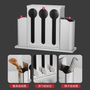 不锈钢筷子汤勺收纳盒汤匙勺子收纳架餐厅饭店筷子勺子收纳盒
