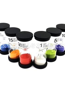 批发6色刻度黑盖沙漏套创意1/3/5/10/15/30分钟计时器儿童礼品