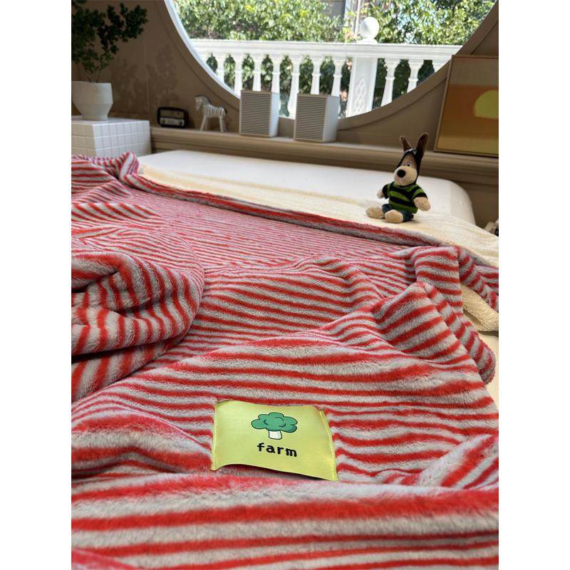 软糯加厚兔兔绒毛毯红蓝条纹泰迪绒午休毯盖毯毯子卧室沙发居家毯,床上用品,休闲毯/毛毯/绒毯,淘宝优惠券,粉丝福利购,淘宝优惠卷