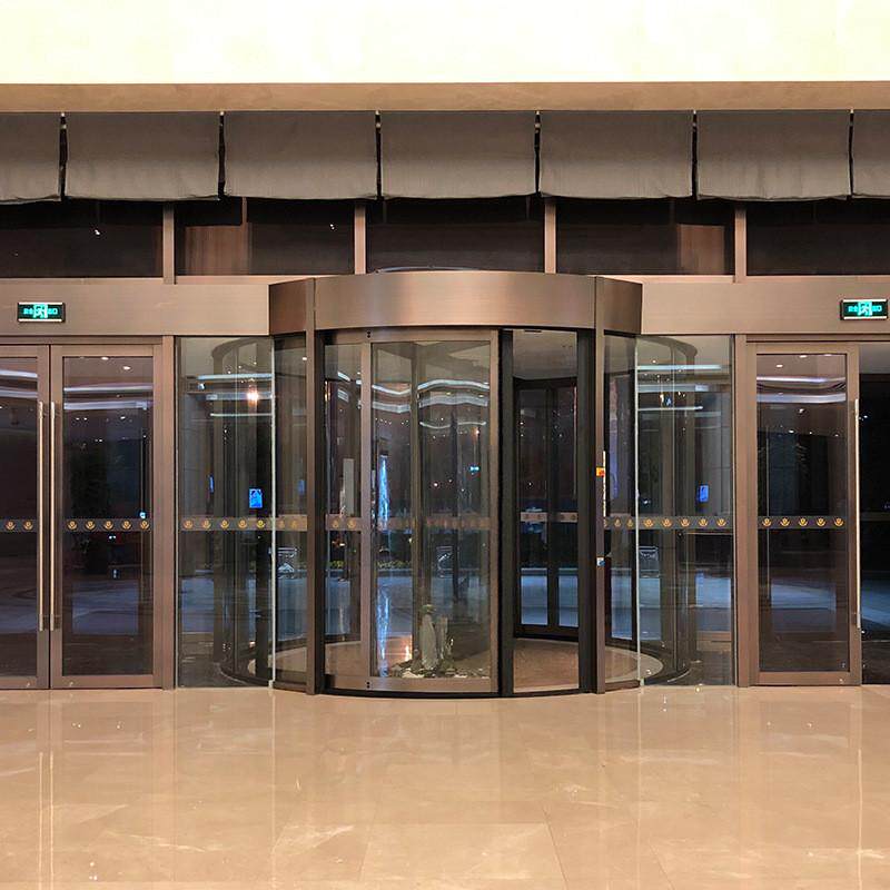 电动大厅智能写字楼旋转门酒店商场自动手动旋转三翼玻璃大门安装