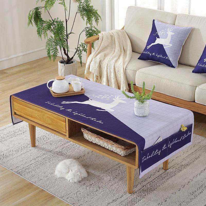 北欧家用现代简约卡通仿亚麻盖布长方形桌布客厅电视柜茶几盖巾,居家布艺,桌布,淘宝优惠券,粉丝福利购,淘宝优惠卷