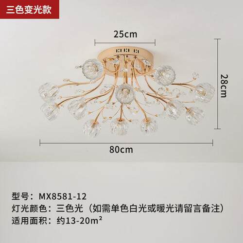 2023年新款客厅轻奢主灯大气水晶吸顶灯现代简约灯具