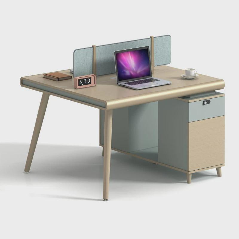 现代四人位办公桌椅组合职员时尚办公卡座两人办公桌