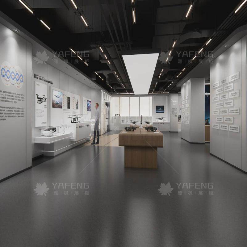 展柜展厅展示柜模拟机器设备展示台木质带灯地台烤漆电子产品定制