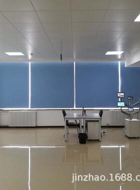 北京电动写字楼办公室会议室卷帘工程logo窗帘遮阳隔热厂家升降帘