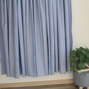 26x8窗帘成品挂钩式 竹节麻短帘纯色书房简约现代客厅超