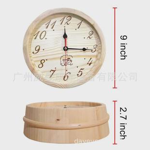 热卖桑拿房配件木质计时器时钟汗蒸房设备耐热耐湿桑拿木钟