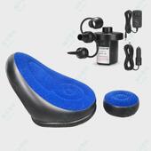 现货充气懒人沙发户外野营休闲充气躺椅便携充气晶格植绒沙发