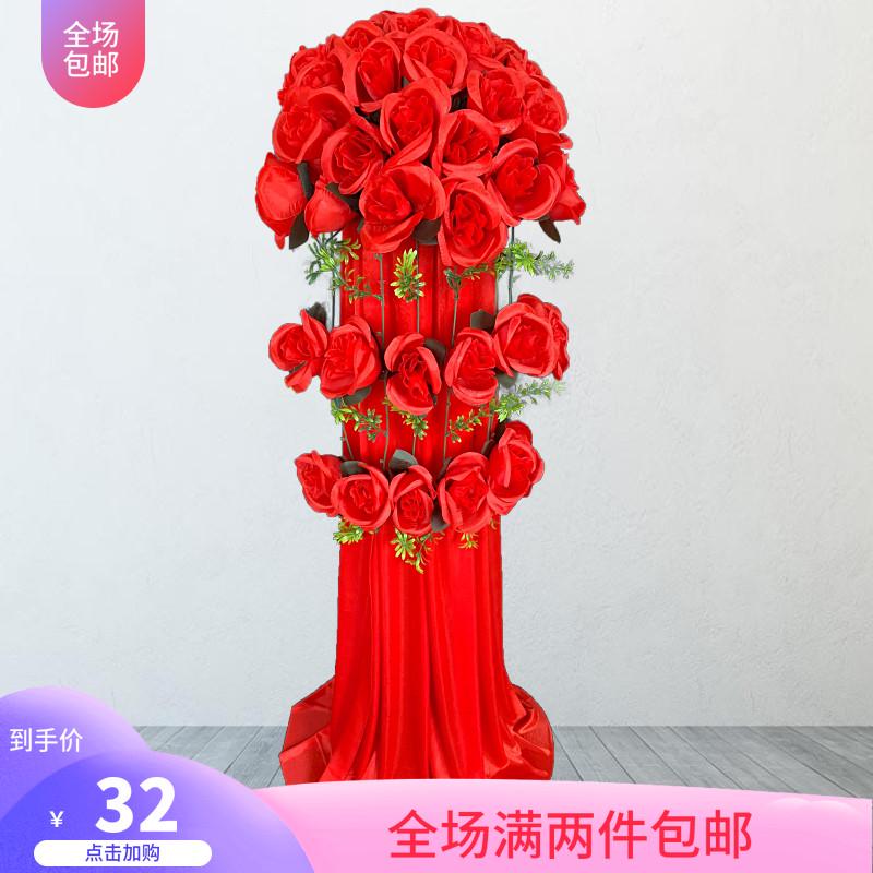 新款升降路引特价花篮开业活动花柱42头花引路拱门花门路引仿真花
