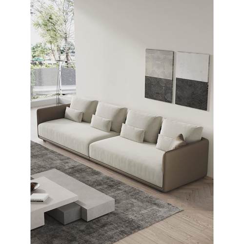 热销意式棉麻科技布艺沙发客厅极简约现代可拆洗一字小户型直排四