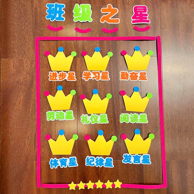 每周班级之星墙贴纸立体无纺布教室布置装饰文化墙小学生评比栏,家居饰品,文化墙贴,淘宝优惠券,粉丝福利购,淘宝优惠卷
