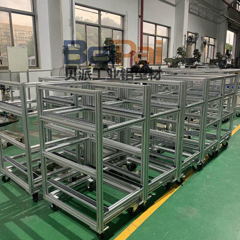 定制铝型材工作加工铝合金架子流水线铝材工业型材框架防静电图片