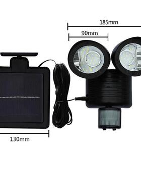 太阳能人体感应灯双头户外防水22LED庭院景观门灯楼道车库射