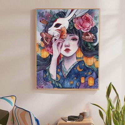 q683diy数字油彩画水彩油画填色解闷手工画画定制涂色装填充