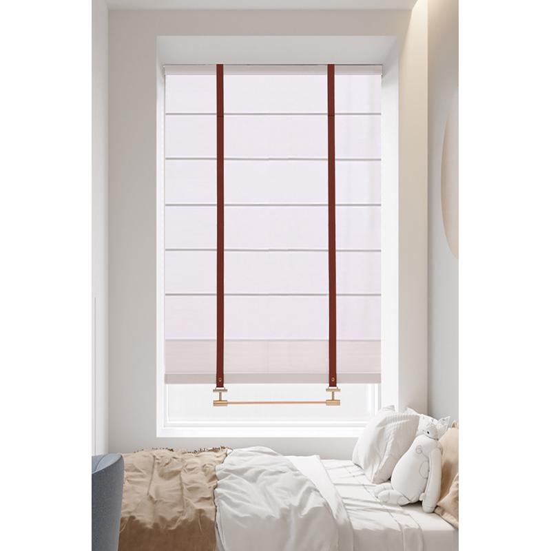 86m0百叶窗金属遮折叠式升降罗马帘酒店会所客厅书房电动智能皮革