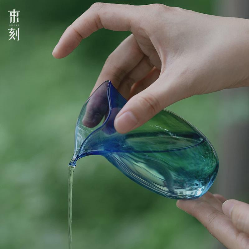 束刻高硼硅玻璃加厚耐热洛神公道杯茶海均杯茶具配件分茶器泡茶杯