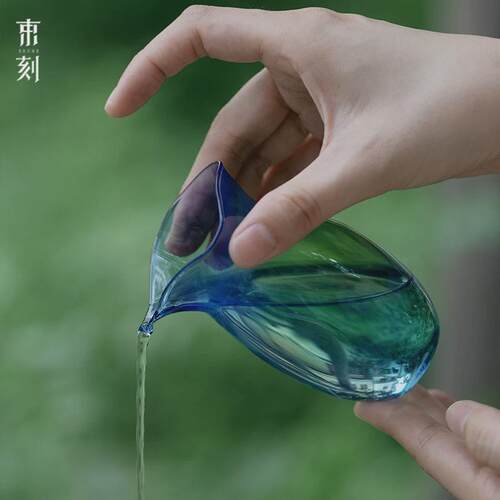 束刻高硼硅玻璃泡茶杯耐热洛神公道杯茶海均杯茶具配件分茶器加厚