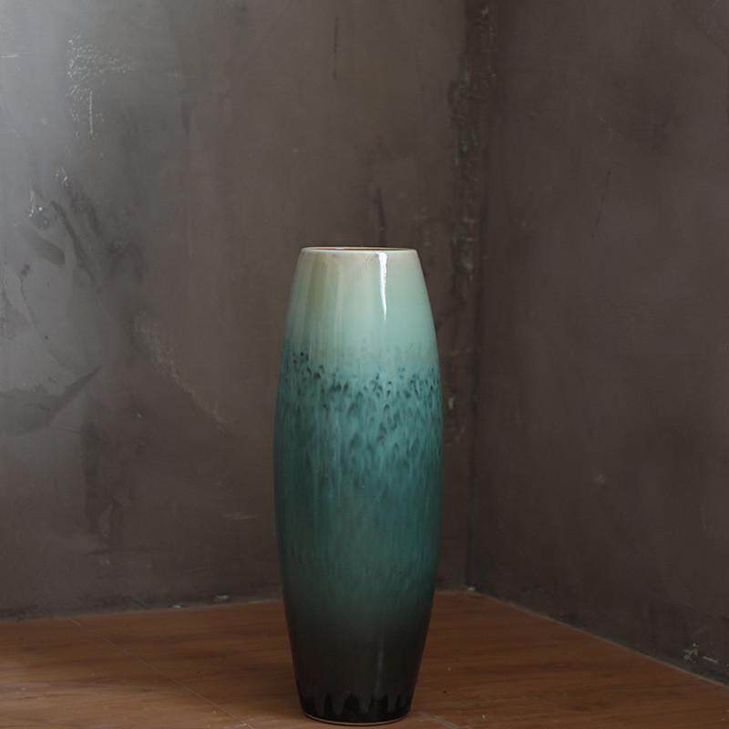 景德镇现代简约陶瓷工艺品落地花瓶客厅瓷器插花电视柜工艺品摆件