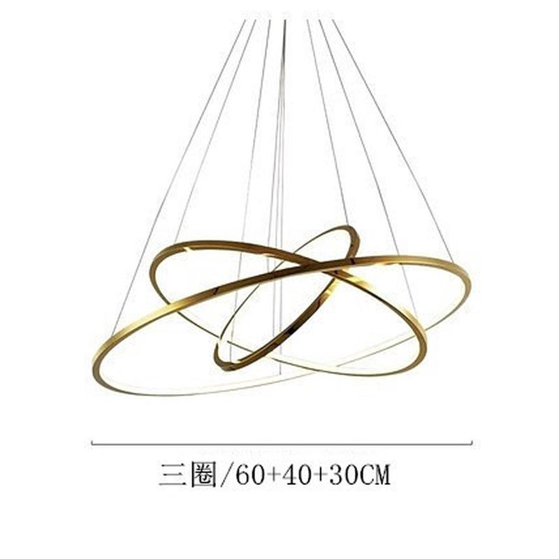 简约led艺术圈圈服装店展厅餐厅简易不锈钢吊灯线条家用客厅