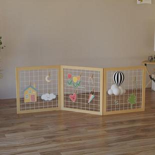 落地式 美工小花架架子 折叠网格展示架幼儿园室内展示作品架免安装