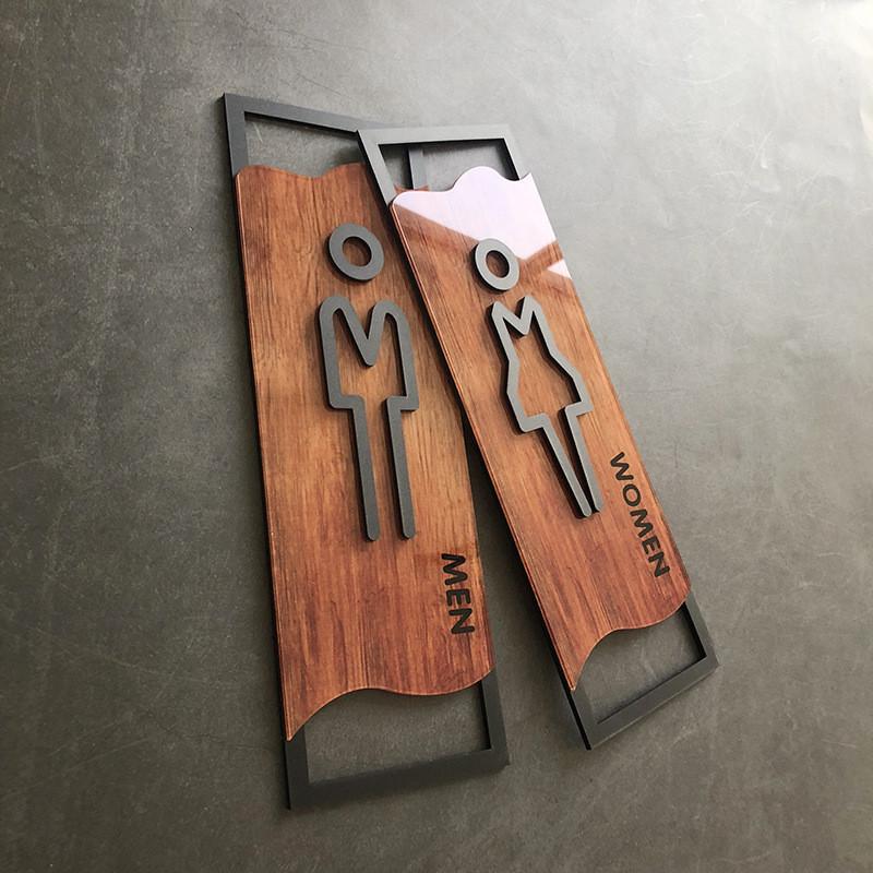 亚克力卫生间标识牌男女洗手间指示牌提示牌创意个性复古标示厕所