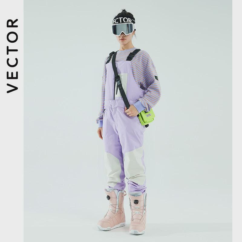 vector反光滑雪背带裤男女款保暖防水防风可拆卸两穿滑雪裤