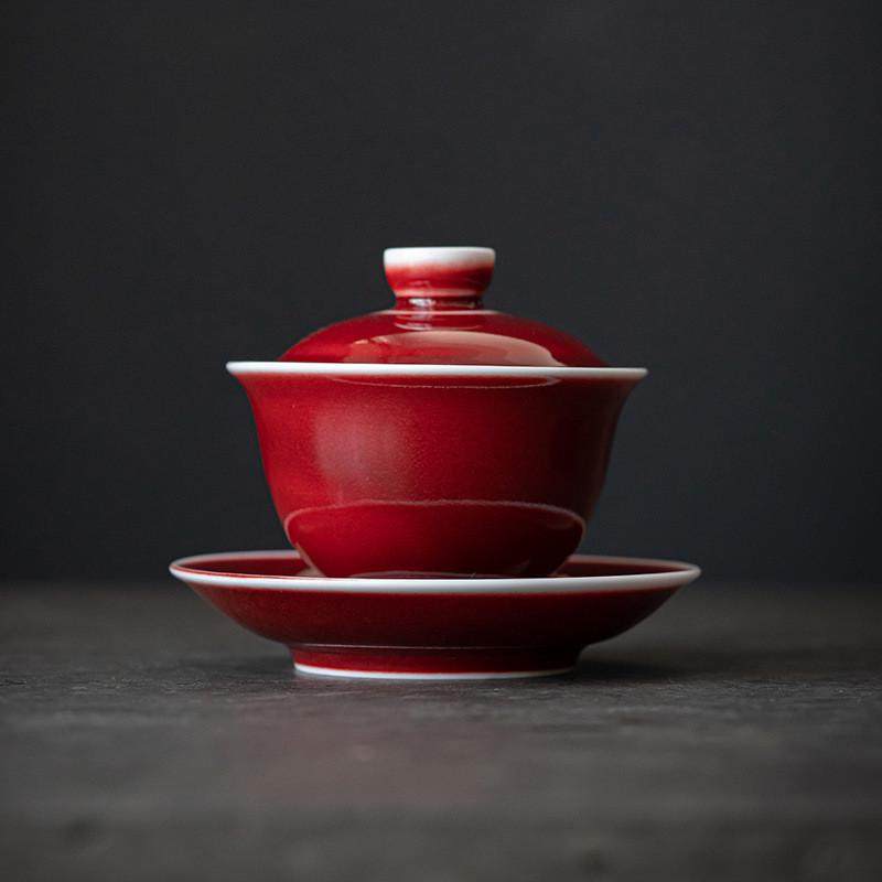 郎红现象级陶瓷盖碗大号功夫茶杯茶具泡茶碗三才