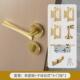法式 把手中古房门黄铜电镀银色磁吸静音通用型房门锁 复古卧室风格