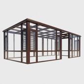 东莞定制户外铝合金玻璃房隔音隔热遮阳顶封花园露天阳台阳光房