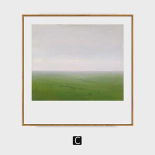 田野北欧原木小清新客厅墙装 饰画文艺风景油画小众艺术餐厅挂画