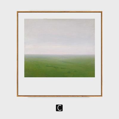 田野北欧原木小清新客厅墙装饰画文艺风景油画小众艺术餐厅挂画