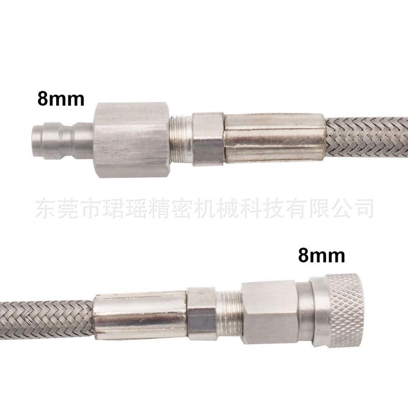 铁氟龙快速接头管带过气气体充气潜水户外充气管10寸24寸36寸