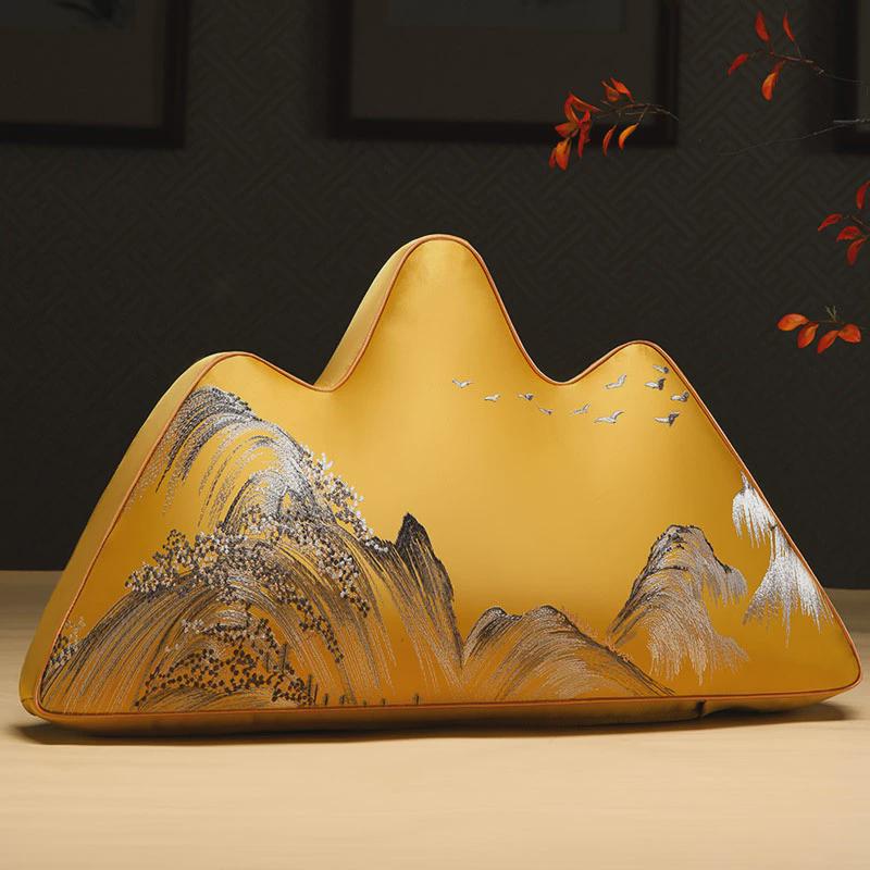 中式靠山枕异形抱枕沙发客厅靠枕含芯云枕罗汉床靠背腰枕床上靠垫