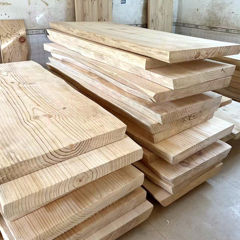 hf2x整张实木板材定 制原木茶桌大板松木餐桌整台面板茶台桌板办