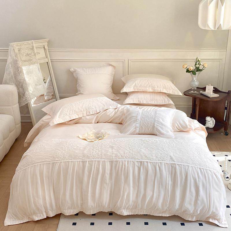高端法式公主风120支长绒棉四件套浪漫蕾丝刺绣被套柔软床上用品,床上用品,床品套件/四件套/多件套,淘宝优惠券,粉丝福利购,淘宝优惠卷