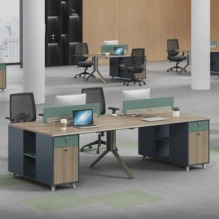简约职员工位办公桌双人电脑桌椅组合江苏四人六人会议桌屏风工位