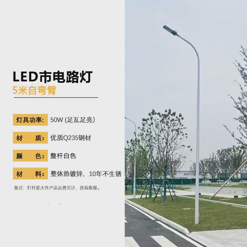 led市电路灯6米户外防水市政道路照明高杆灯新农村单臂双臂路灯杆
