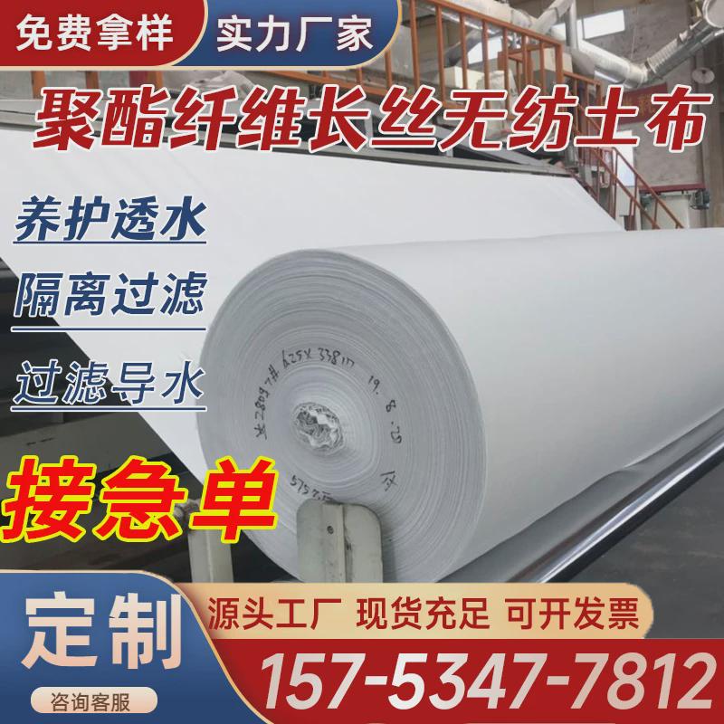 聚酯纤维长丝无纺布涤纶短丝非织造针刺土工布200g300g400g600g