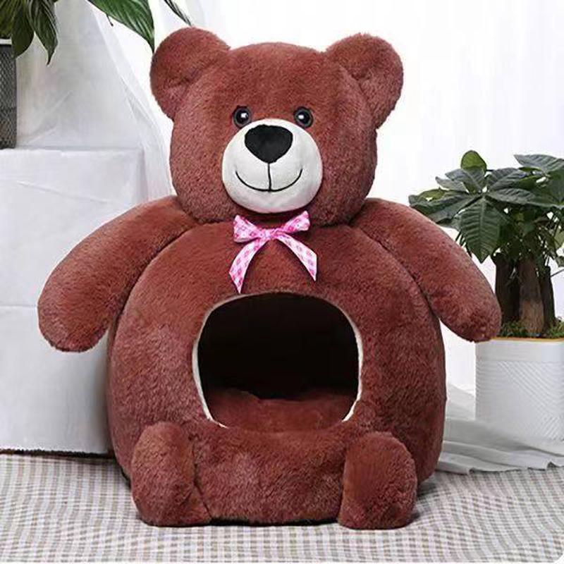 可爱熊宠物窝封闭式冬季保暖猫窝网红可爱卡通舒适窝四季通用